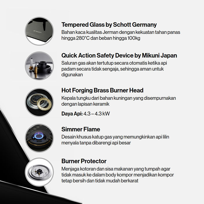 Rinnai Kompor Gas Tanam 2 Tungku - RB-72G